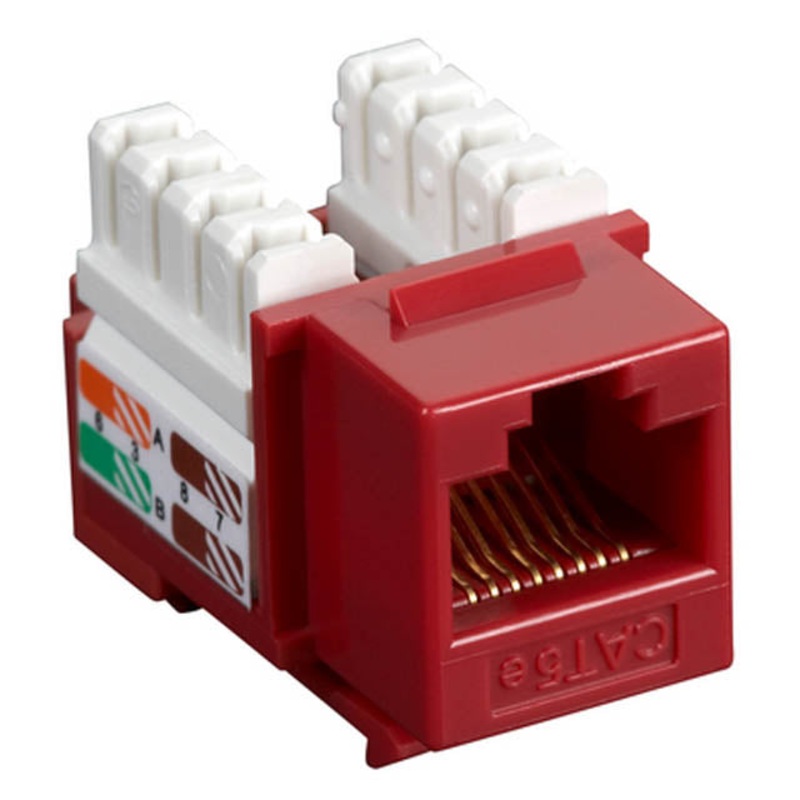 K1116.2 - KEYSTONE JACK CAT5E RED 110 90DEG