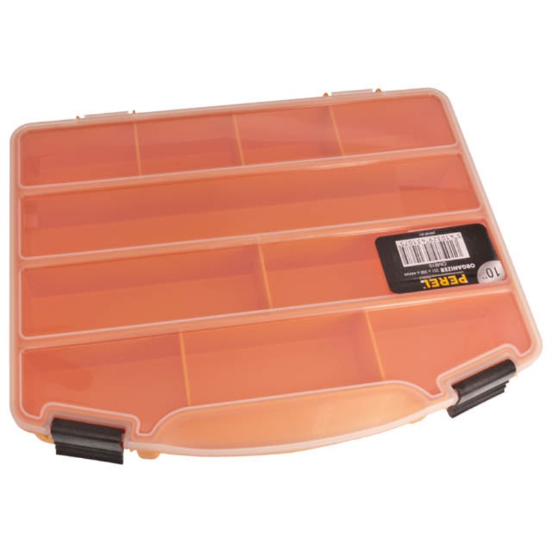 OMR10 - COMPONENT BOX 10X8X1.5IN ORANGE 10 COMPARTMENTS