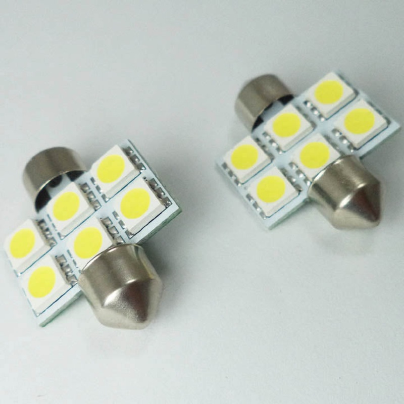 01078 - LED BULB FESTOON 12V WHITE 6LED 5050 (2 pcs/pkg)