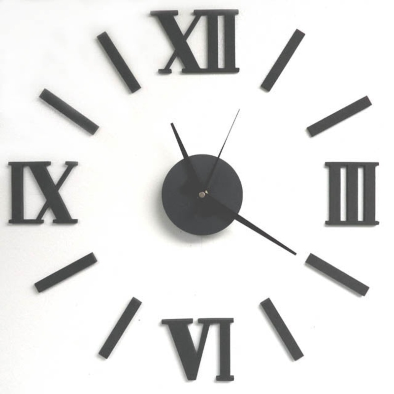 122097 - CLOCK WALL ROMAN DIY BLACK 20IN REQUIRES 1 AA BATTERY