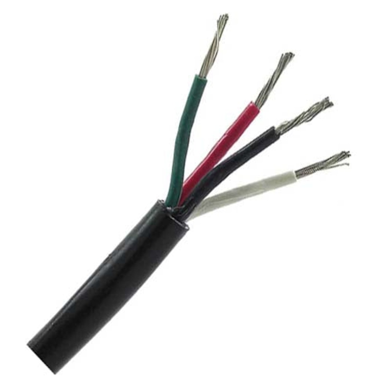 1604C-OHU - CABLE 4C 16AWG STR UNSH 1540FT 26TC 600V BLACK 0.36IN DIA FT1