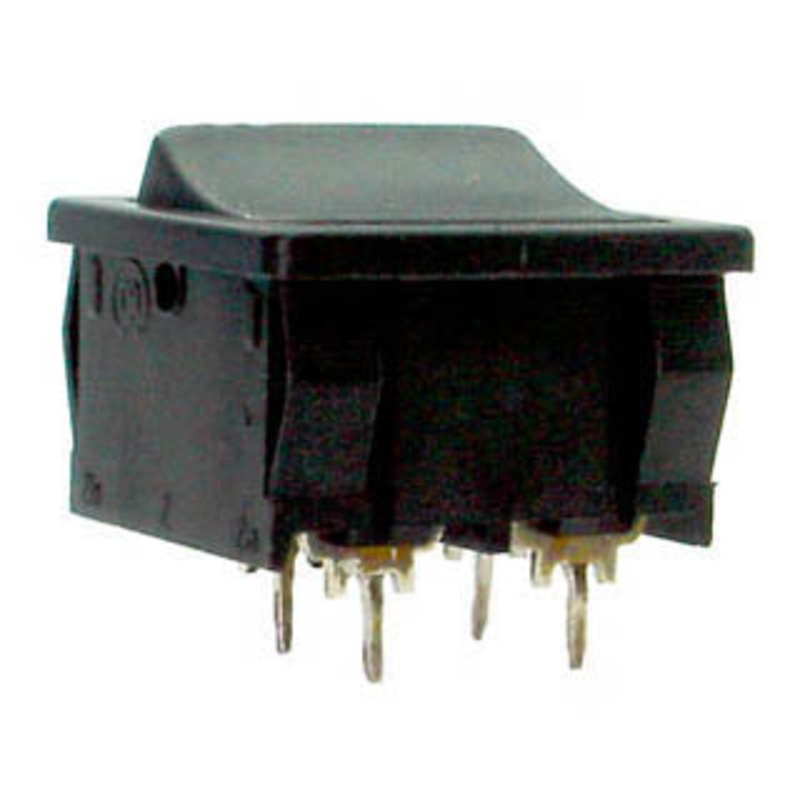 1802 - ROCKER SWITCH 2P1T 6A ON-OFF 250VAC PCMT 22X20MM BLK