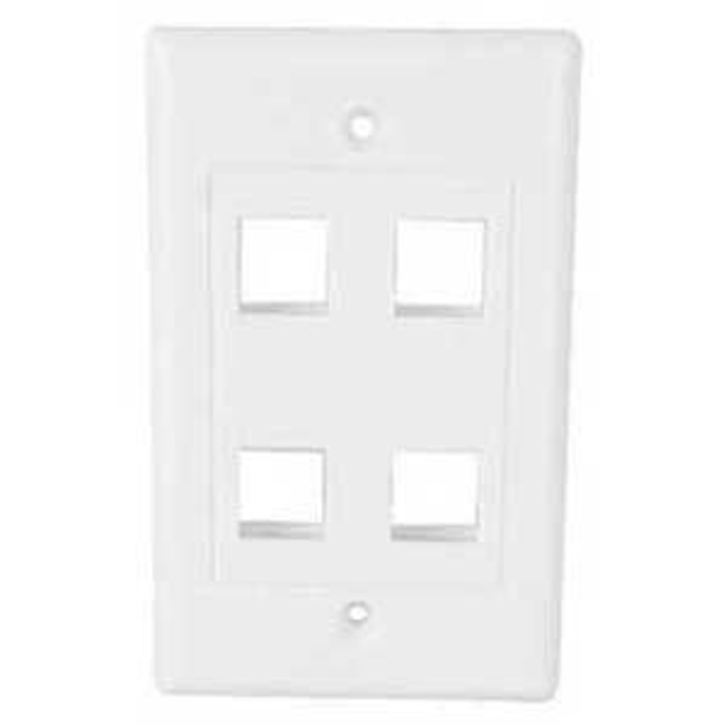 8043 - WALL PLATE 4PORT WHITE DESIGN