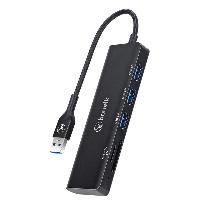 Bonelk Long-Life USB-A 5-in-1 Multiport Hub Black