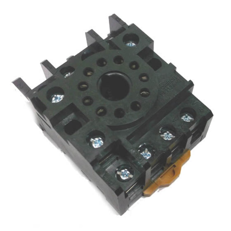 PF113A-E - RELAY SOCKET 11P RND SCREW 10A 250V DIN RAIL/CHMT