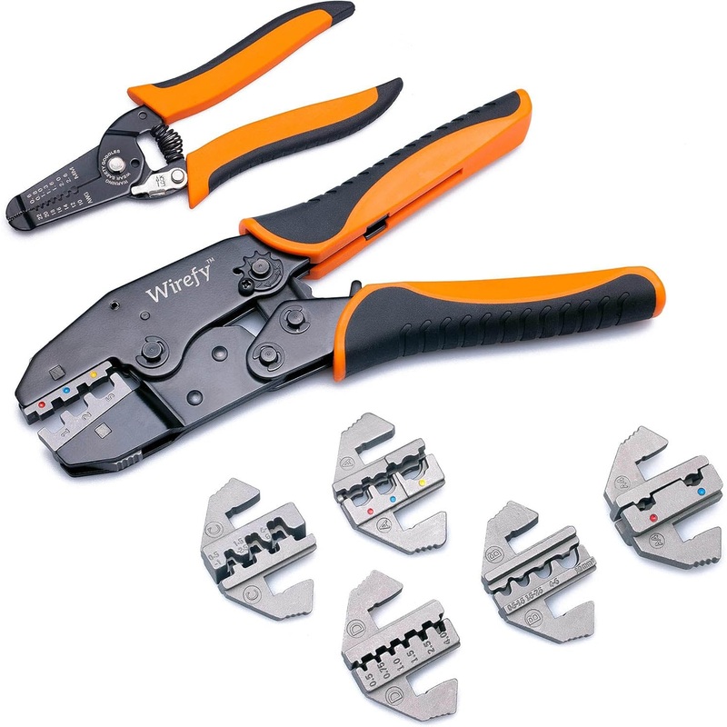 CRMP-AA4A5BCD - CRIMPER RATCHET 8PCS TOOL KIT W/STRIPPER HST NYLON FERRULE