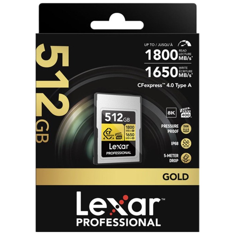 Lexar Professional Gold 512GB CFexpress 4.0 Type A 1800MB/s Memory Card
