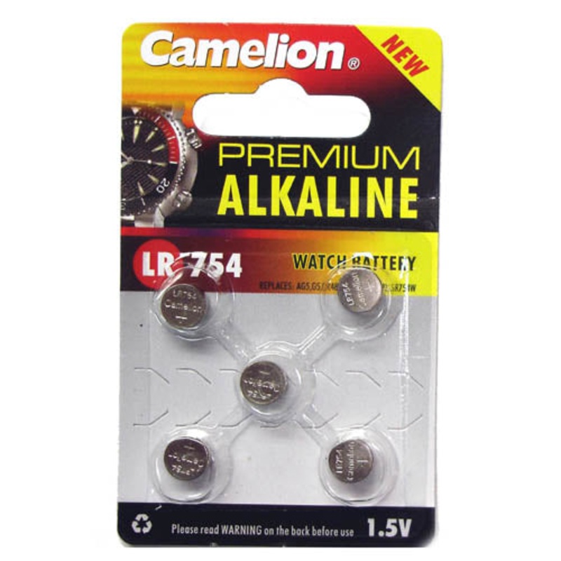 LR754-AG5-BP5 - BATTERY ALKALINE 1.5V 393 1.5V REPLACES SR754W AG5 SR48 255 (5 pcs/pkg)