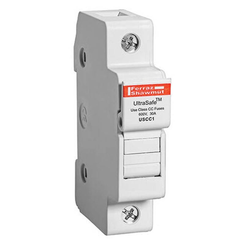 USCC1 - FUSE HOLDER 30A 600VDC/600VAC DIN RAIL CLASS CC PRESSURE PLATE