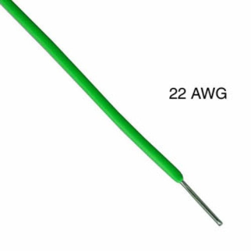 1102201.001T-GRN - WIRE SOLID 22AWG 1000FT GREEN TR64 TC PVC FT1 300V 105C