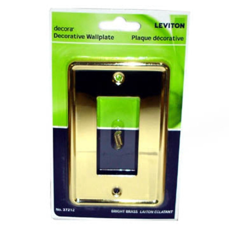 37212-BBS - WALL PLATE DECORA ELECT 1POS MET BRIGHT BRASS