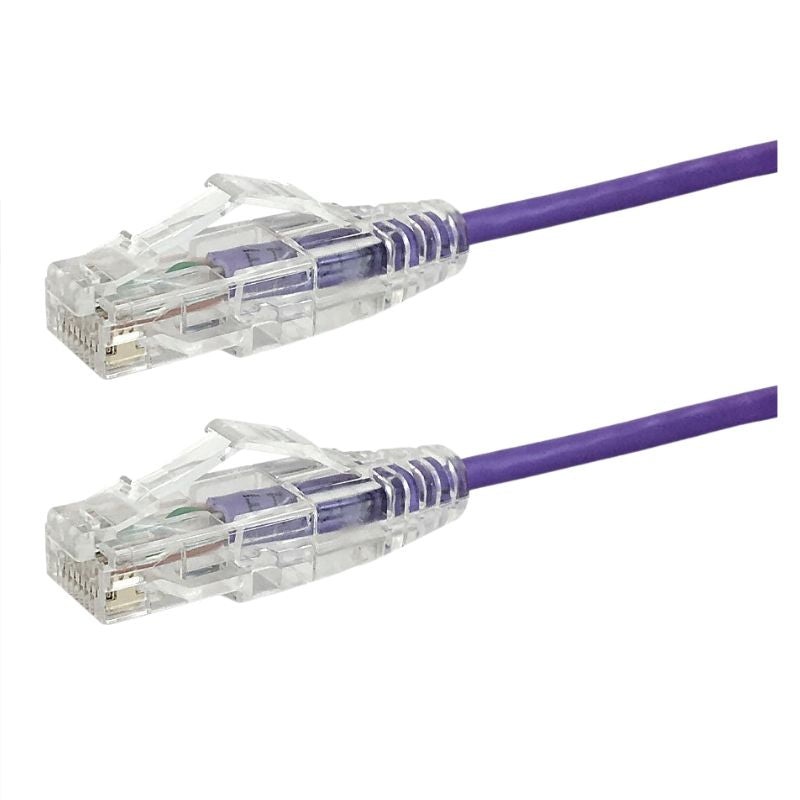 PC-UT6A007P - PATCH CORD CAT6A SLIM PUR 7FT ULTRA-THIN 28AWG FT4 CMR 10GIG