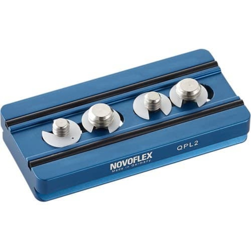 Novoflex QPL-2 Arca-Type Quick Release Plate for Q-Base System, 8.38cm Long - with 1/4-20" & 3/8" Screws