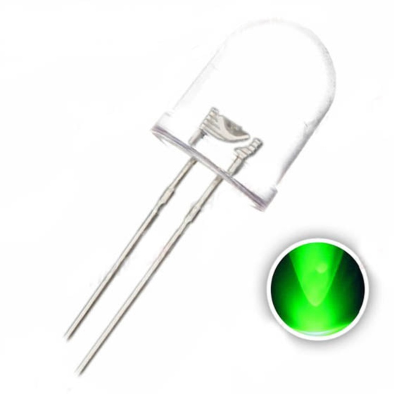 NTE30066 - LED10 WATERCLEAR GRN 3500MCD 4V 20MA (2 pcs/pkg)