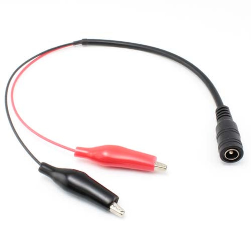 1528-1393-ND - DC POWER CABLE ASSY 2.1MM JK TO ALLIGATOR CLIPS 6IN