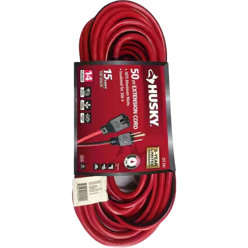 277541 - EXTENSION CORD 3/14 50FT SJTW BLK AND RED