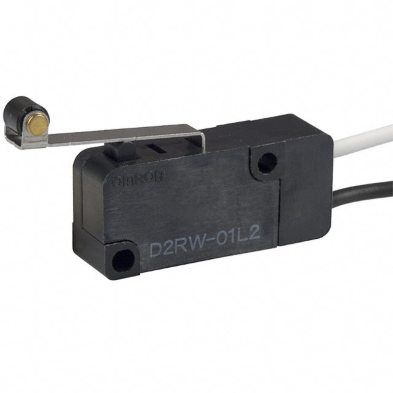 D2RW-01L2 - MICRO SWITCH 1P1T NO 36X16MM W/WIRE ROLLER LEVER .25A/100VDC
