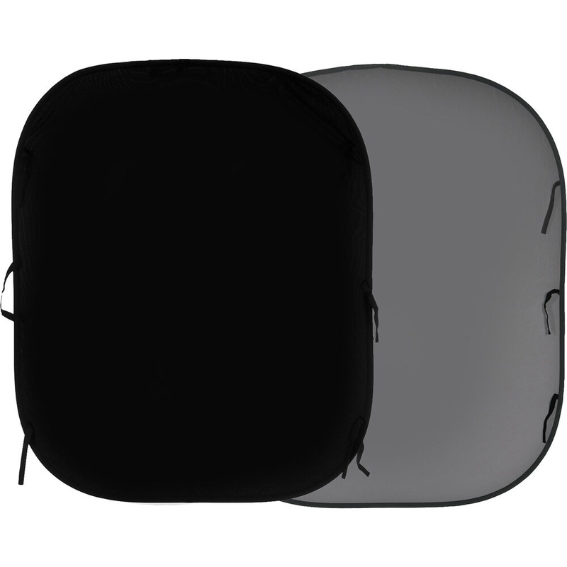 Manfrotto LL LB56GB Collapsible Reversible Background 1.5 x 1.8m Black / Mid Grey