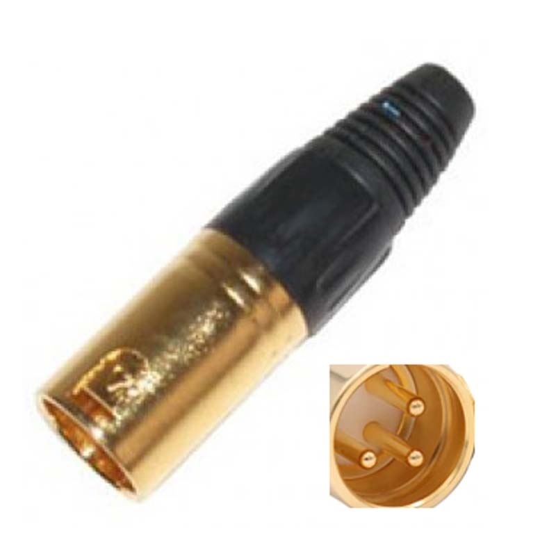 MC1007G - XLR 3PL INLINE GOLD SOLDER METAL
