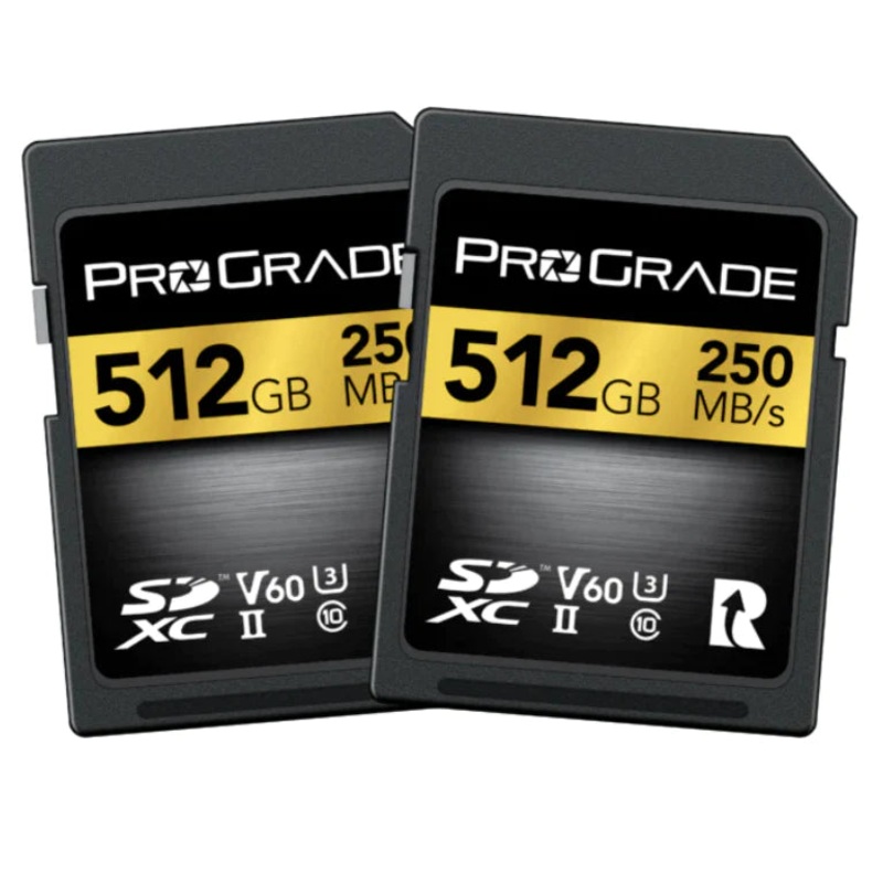 ProGrade Digital 512GB SDXC UHS-II 250MB/s Gold Memory Card (2 Pack) - V60