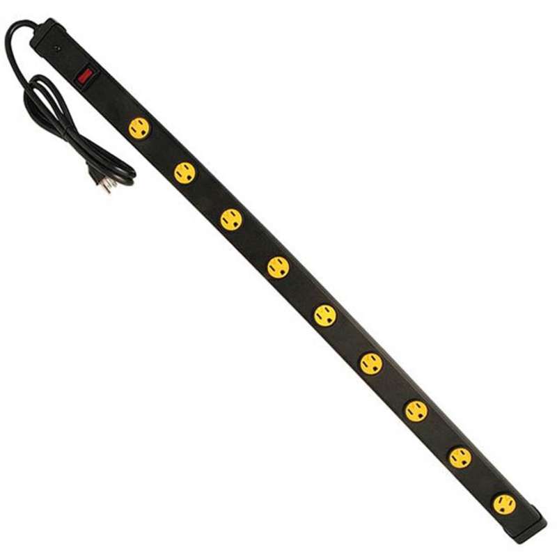 555104 - POWER BAR 9 O/LET 4FT CORD 3FT STRIP SWIVEL SAFETY COVER BLK