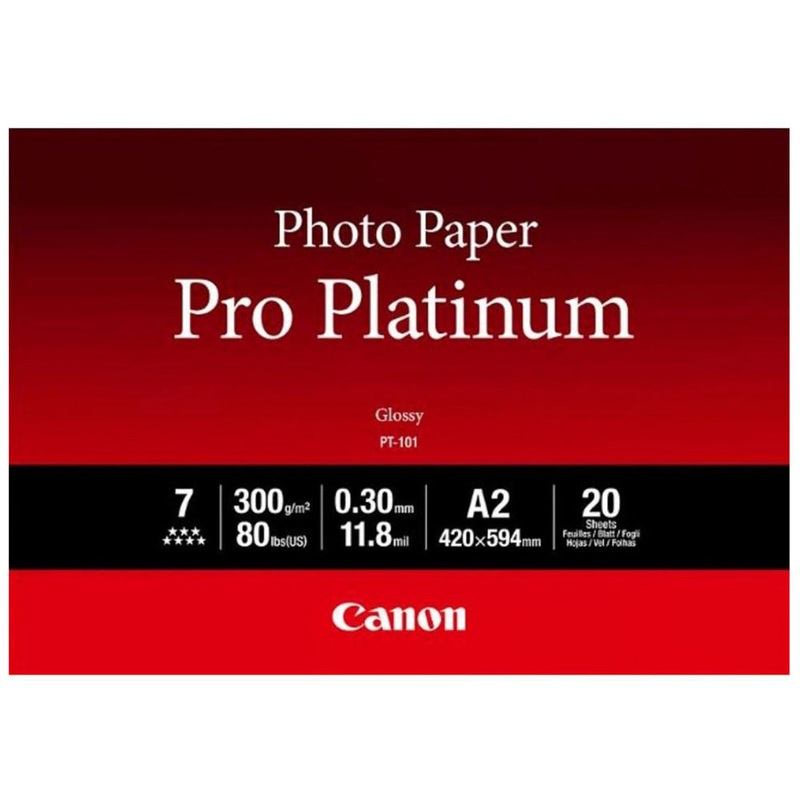 Canon PT101A2 High Gloss Photo Paper Pro Platinum A2 300 GSM- 20 Pack