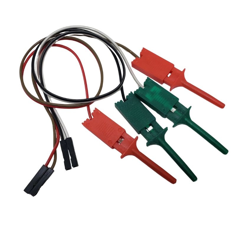 INSTR-000204 - JUMPER WIRE FEM TO GRABBER CLIP 10IN 4PC/PACK ASSORTED COLORS