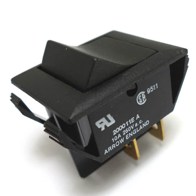 200011E AA - ROCKER SWITCH 2P1T 10A ON-OFF 250VAC QT 22X30MM BLK
