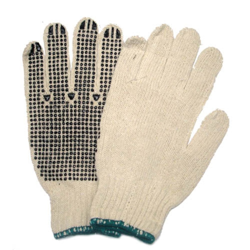 46I-TS700NPD-LARGE - GLOVES ANTI-SLIP KNITTED LARGE POLY COTTON (12 pcs/pkg)
