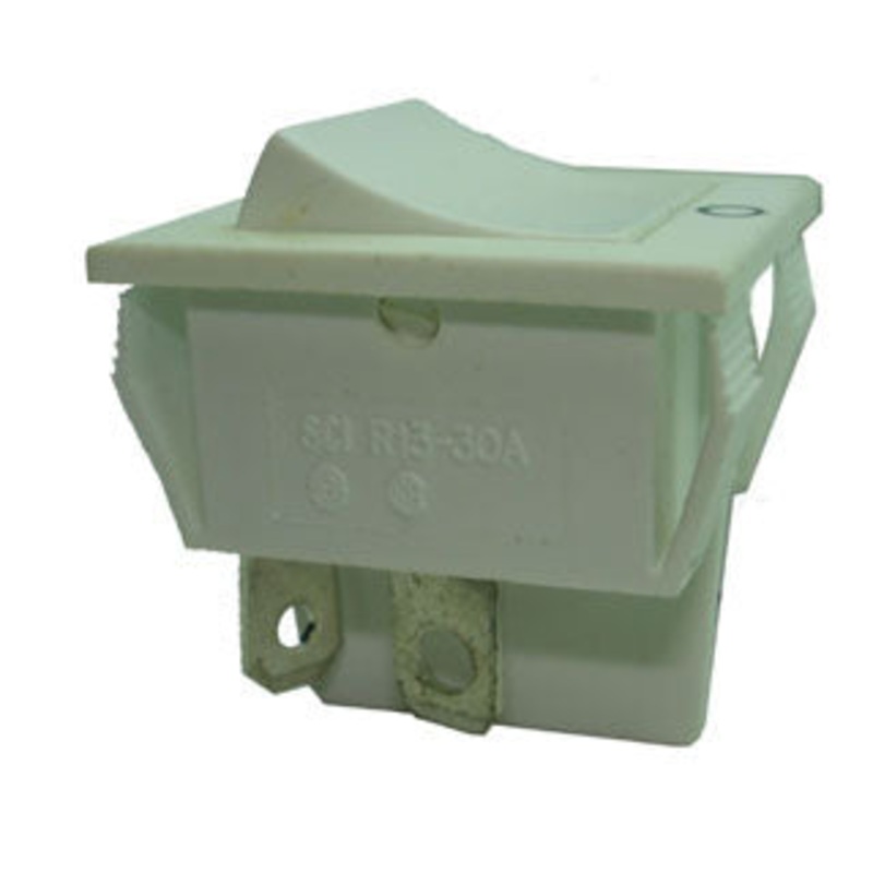 R13-30A - ROCKER SWITCH 1P1T 16A ON-OFF 125VAC QT 22X28MM WHT