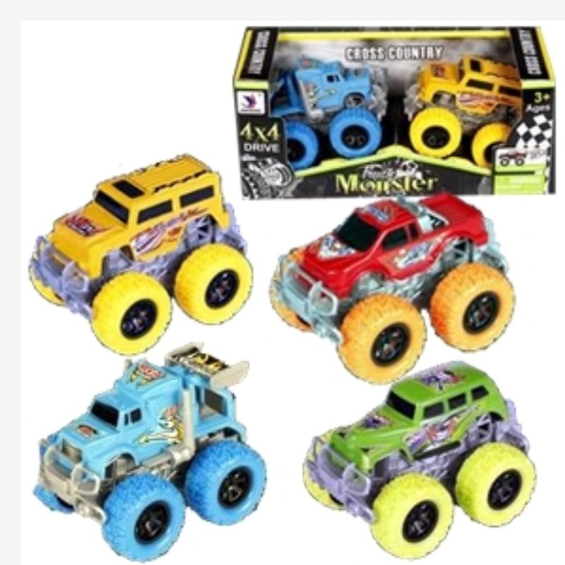 F9VIP129 - MONSTER TRUCKS SET 2PCS/PK ASSORTED COLORS