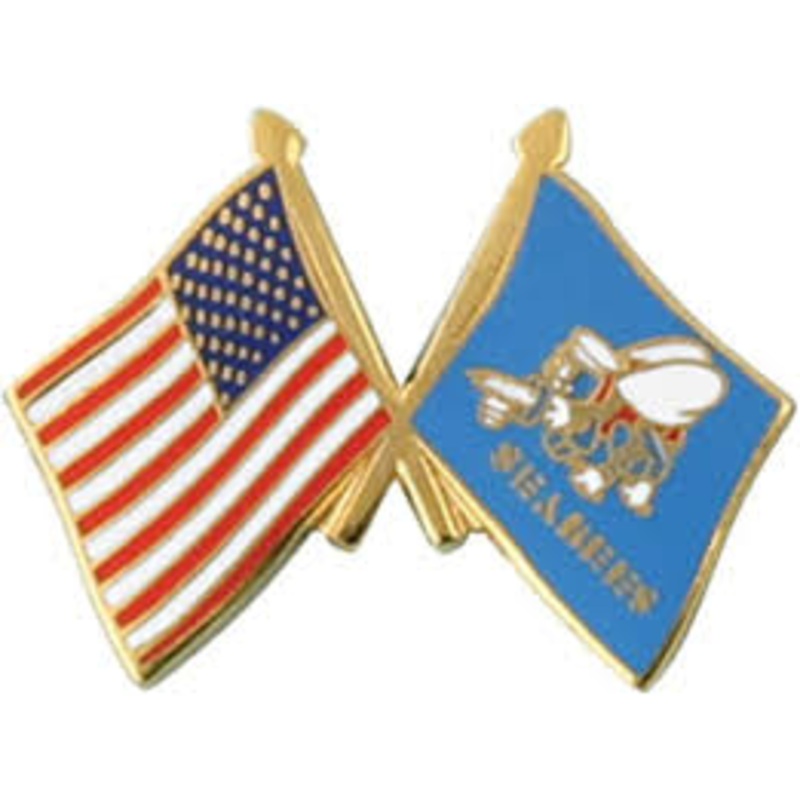 US Flag/Seabees Flag Pin