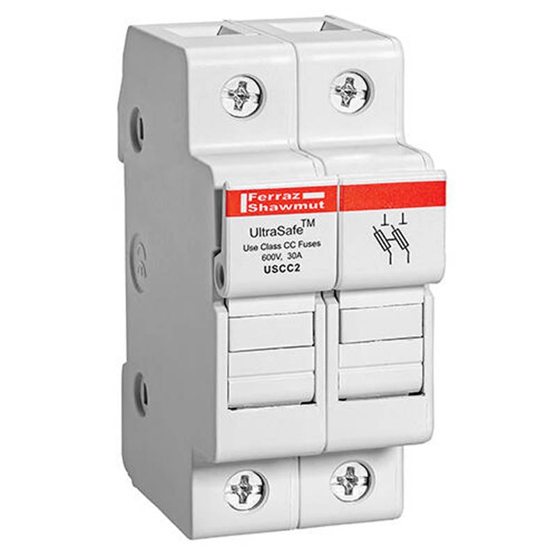 USCC2 - FUSE HOLDER 30A 600VDC/600VAC DIN RAIL CLASS CC 2 POLE