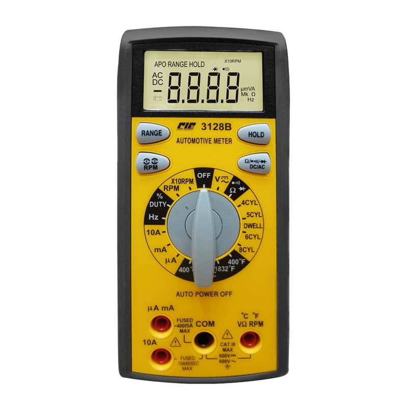 3128B - MULTIMETER DIGITAL AUTO 10A AUTOMOTIVE RPM DUTY CYCLE TEMP