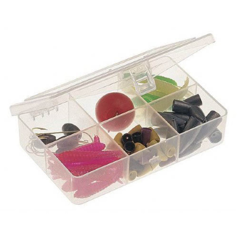 3448-60 - COMPONENT BOX 45X275X1IN CLEAR 6 COMPARTMENTS FLIP TOP