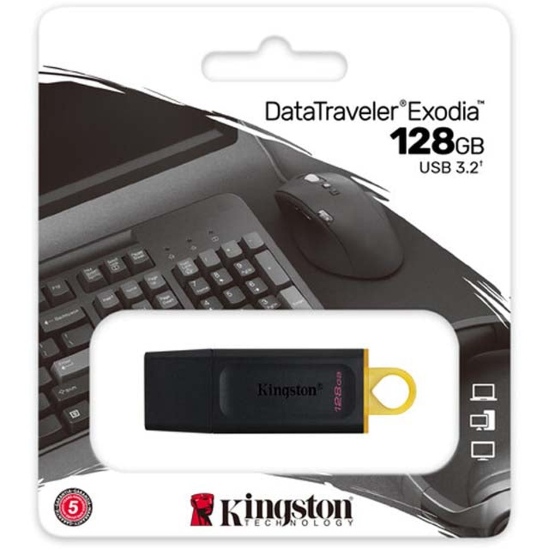 MEM-USB-KT-DTX/128GBCR - USB FLASH DRIVE MEMORY 128GB USB 3/1/3.2 5GB/SEC GEN 1