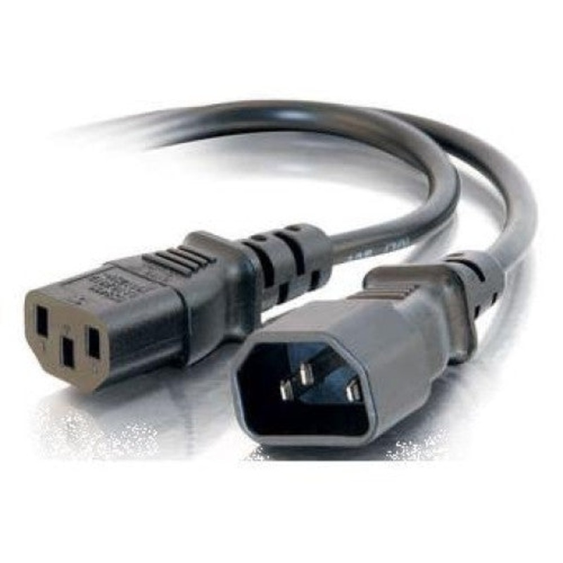 PC9A-12D-001.5F - JUMPER CORD 3/14 1.5FT RND BLK SJT C14 TO C13 FT2 105C