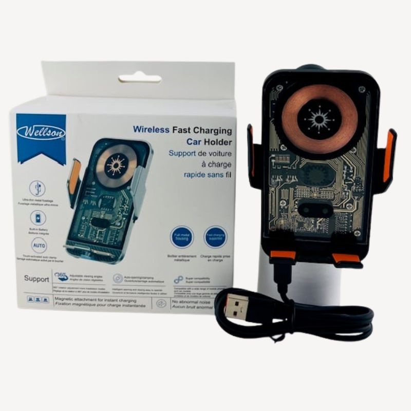 WLC-005 - CELL PHONE CAR HOLDER WITH INFRA RED SENSING WIRELESS CHARGER