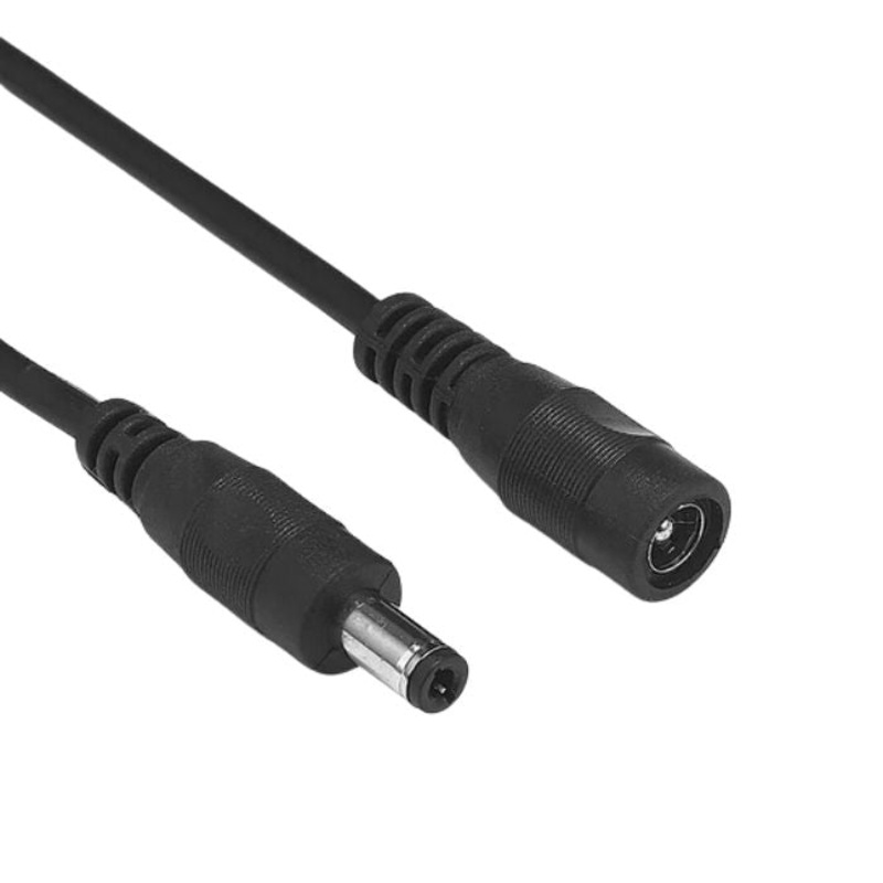 BAREX-011707 - DC POWER CABLE ASSY 2.1MM PL TO JK 6FT EXTENSION CABLE BLACK