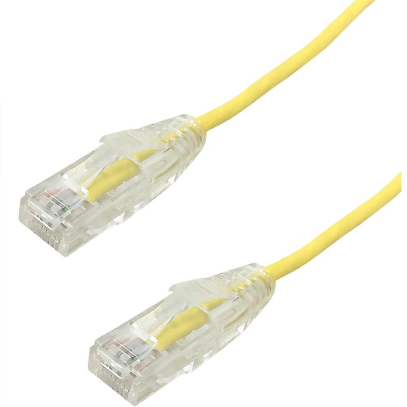 PC-UT6A000.5Y - PATCH CORD CAT6A SLIM YEL 6IN ULTRA-THIN 28AWG FT4 CMR 10GIG
