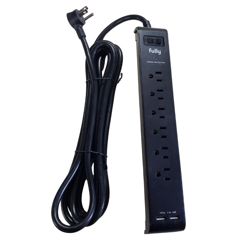 THU6046 - POWER BAR 6 O/LET 12FT CORD RA PLUG SURGE PROTECTED W/2USB PORT