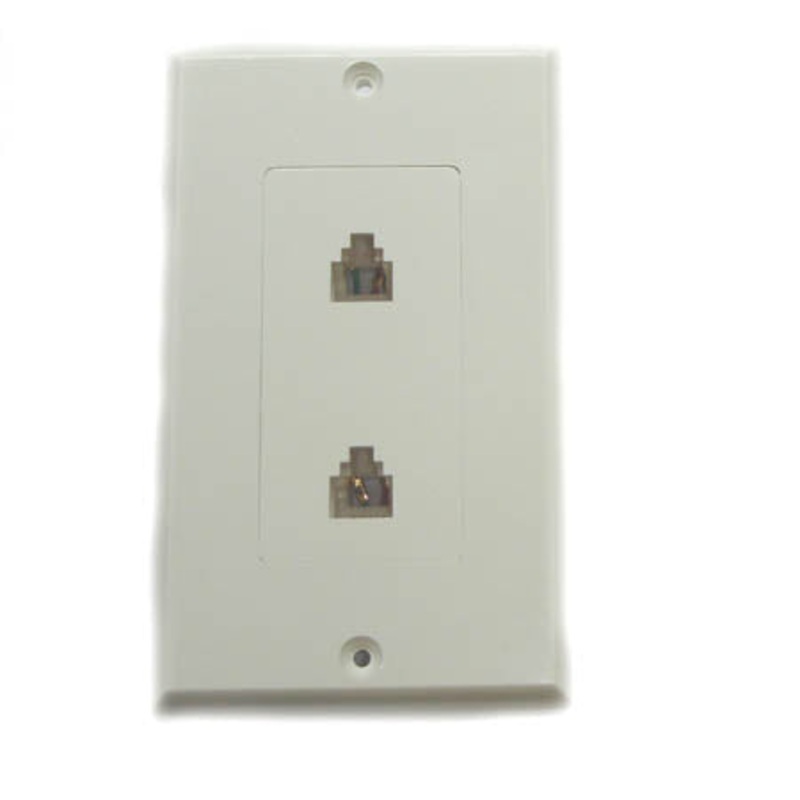 AV-131 - WALL PLATE MOD JK 6P4C DUAL PLAS WHITE