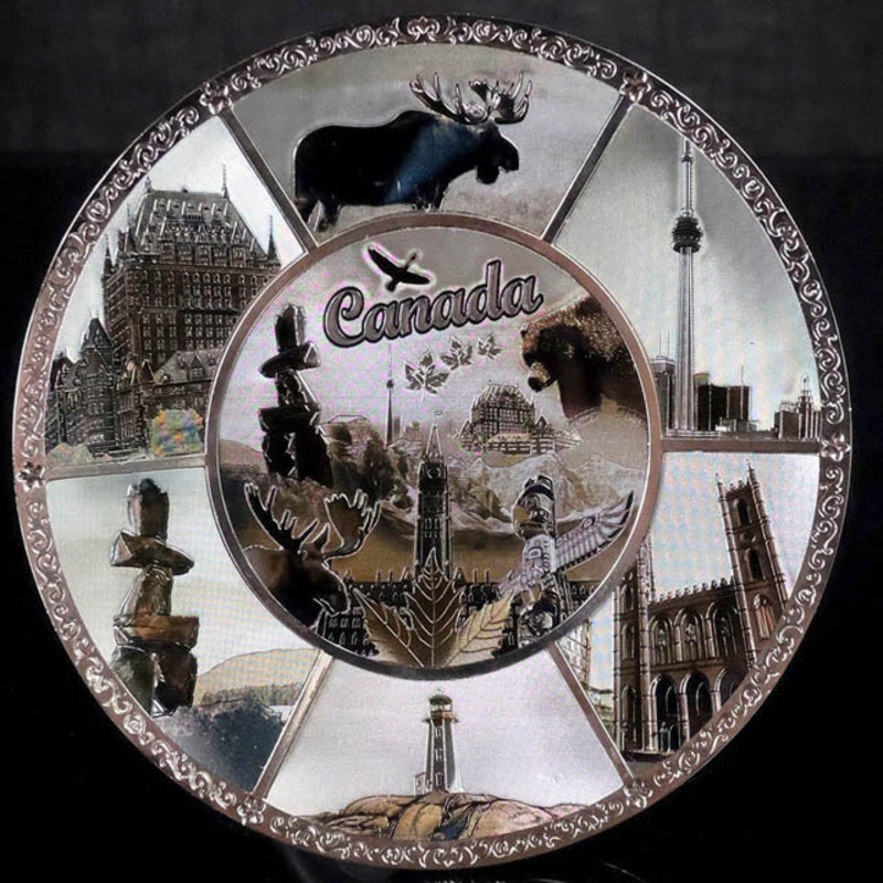 001016 - CANADA SOUVENIR TIN PLATE SCENES 6INCH