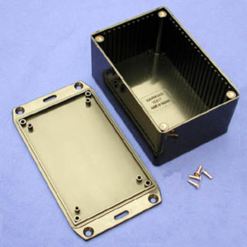 1590WCFBK - PROJECT BOX 6X3.5X2.25IN METAL BLACK WITH FLANGED BASE