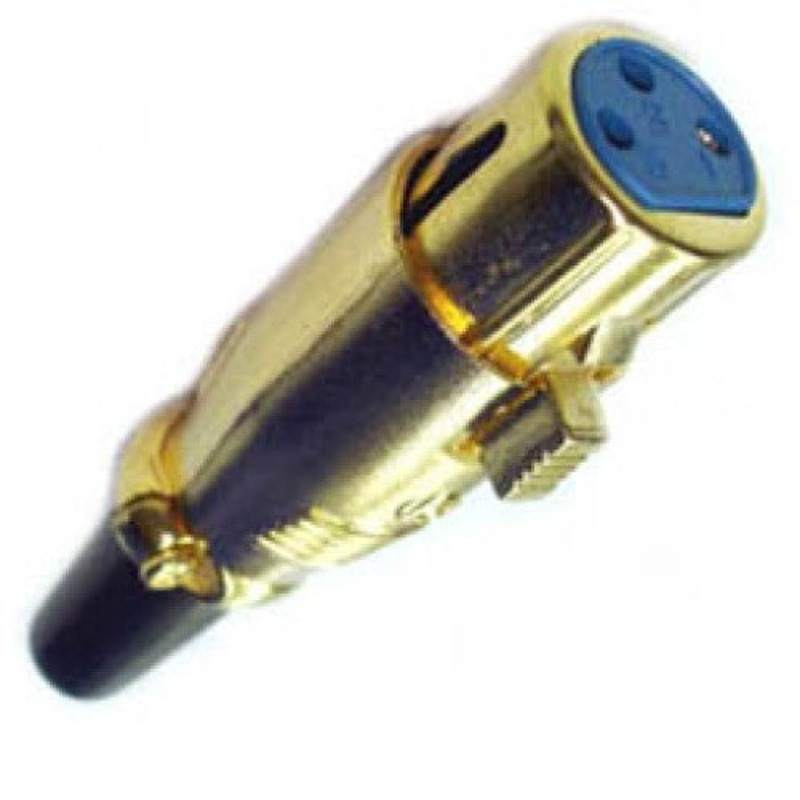 MC1006G - XLR 3JK INLINE GOLD SOL LOCK METAL