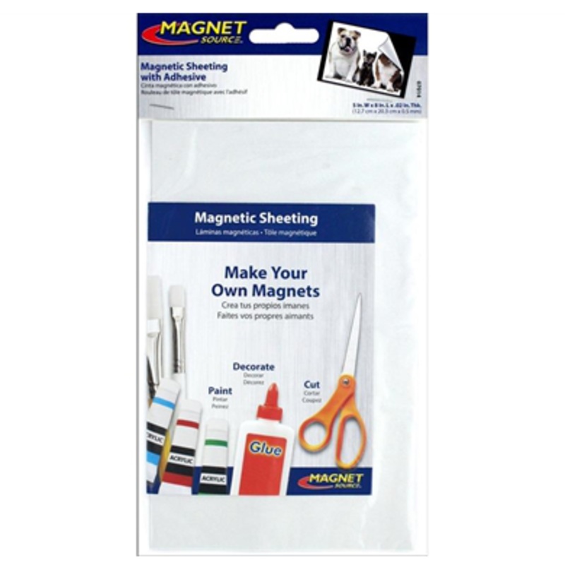 5"x8" Flexible Magnetic Sheet w/Adhesive