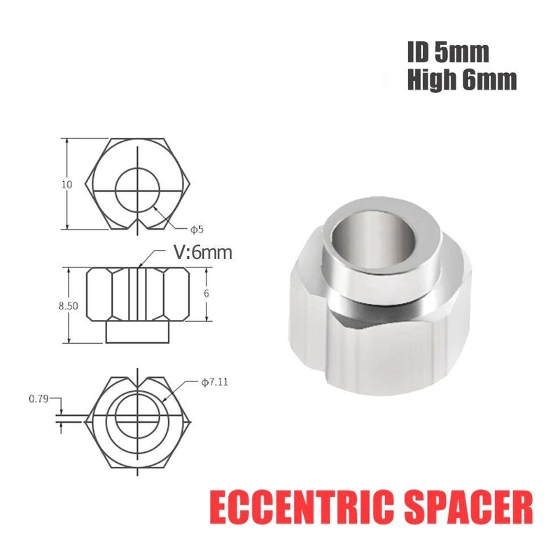 Eccentric Spacer for V-Slot Rail 8mm Hex 6mm Height (1pc)