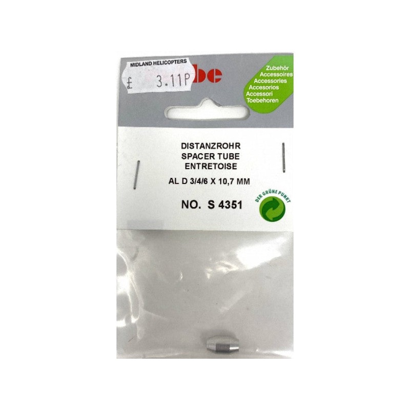 Robbe Spacer Tube Aluminium D3/4/6 x 10.7mm : S-4351