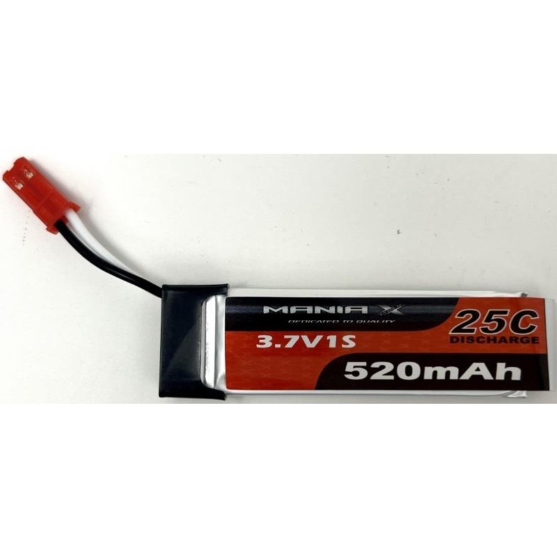 ManiaX 3.7v 520mah 25C Lipo w/BEC : MX520-1-25