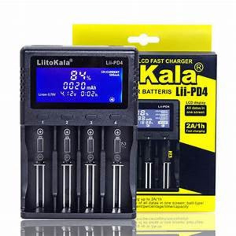 LiitoKala Lii-PD4 Smart LCD Charger USB Output, Multi-Chemistry Support